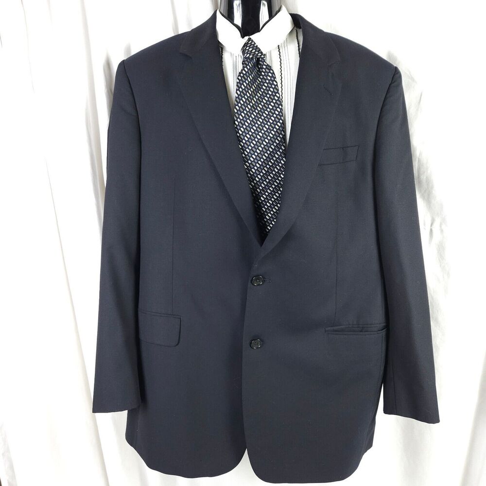 Ralph Lauren Dark Gray Blue Plaid Wool Blazer‎ Mens 40R Sports Coat